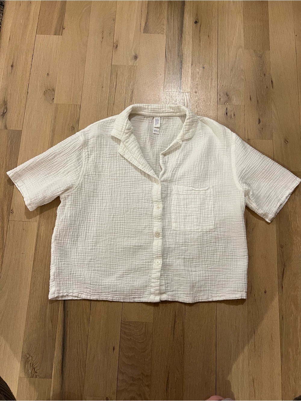 stars above White Gauze Button-Up Top